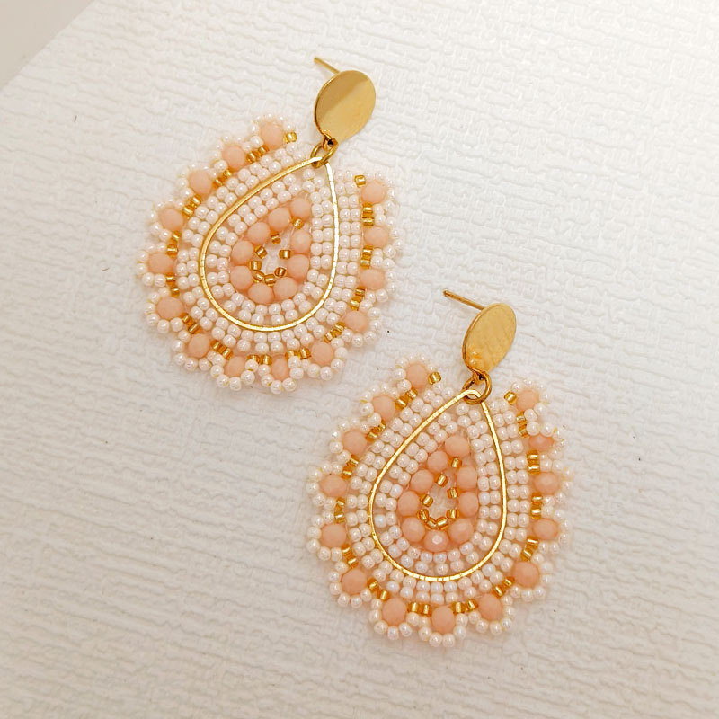 Seed Bead Material 1 Pair Vacation Simple Style Water Droplets Seed Bead Drop Earrings