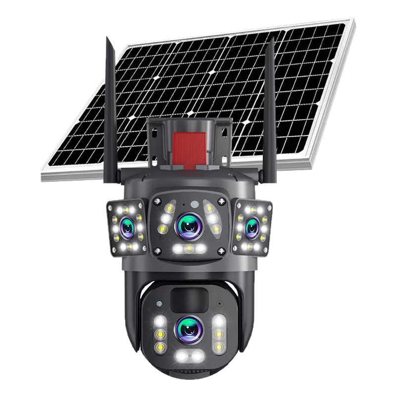 Cámara de vigilancia solar 360 grados sin callejones sin salida teléfono móvil hogar remoto exterior visión nocturna ultra clara cabeza de cámara exterior