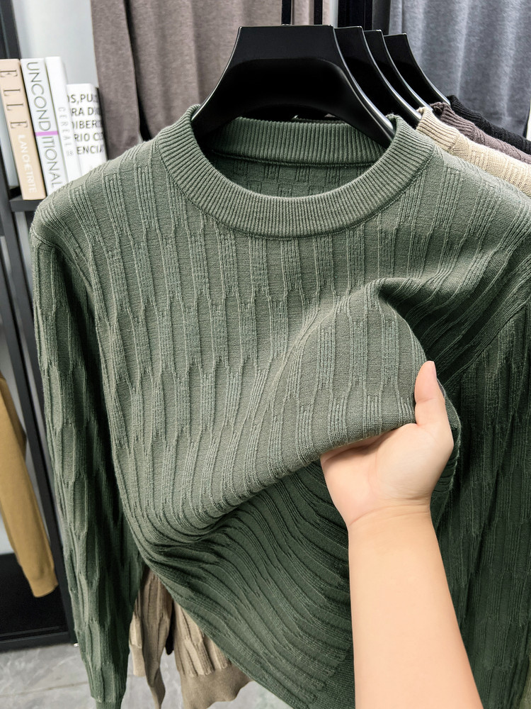 Suéter de alta sensación de moda para hombres Jacquard con camiseta de punto nuevo otoño y invierno casual suéter de ropa de hombre