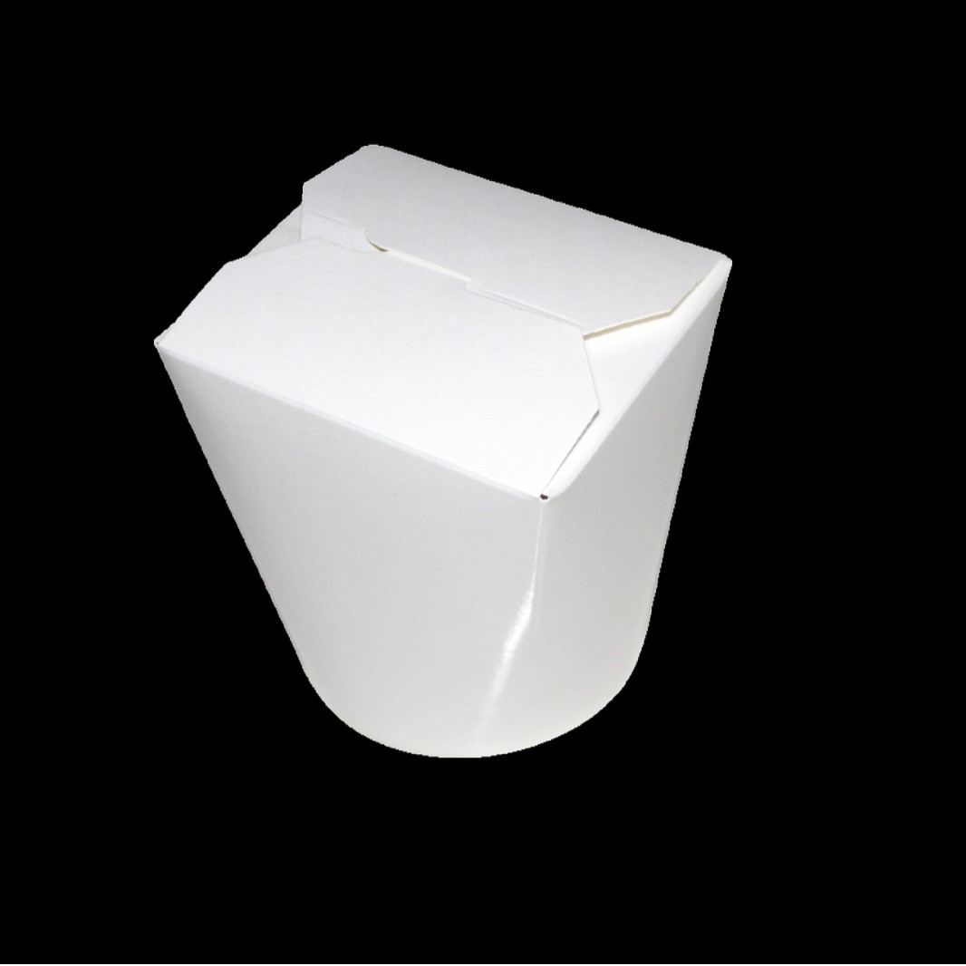 Tazón de fideos de fondo redondo desechable Caja de almuerzo de arroz de papel Kraft Tazón de fideos de Tarjeta blanca de alimentos taza de sopa tazón de fideos para llevar caja de embalaje