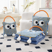 多巴胺系抱枕毯羊羔绒提花抱枕被学生午休靠垫汽车载两用空调被子