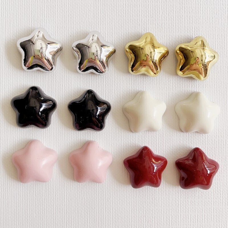 Electroplated Silver Five-Pointed Star DIY Handmade Materials Mobile Phone Case Resin Stickers Shoe Buckles Hair Clips Star Accessories Wholesale Electroplated Silver Five-Pointed Star DIY Handmade Materials Mobile Phone Case Resin Stickers Shoe Buckles Hair Clips Star Accessories Wholesale