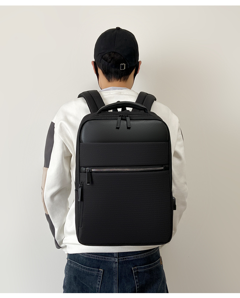 Backpack Urban Simple Casual Commuter Backpack Men's 15.6-inch Laptop Bag Usb Business Backpack display picture 10