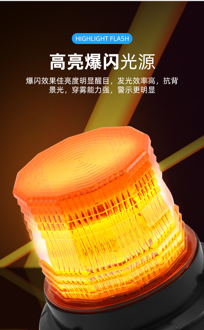 New Model Suitable for Car Led Warning Light, Roof Signal Light, Magnetic Engineering Vehicle Forklift Warning Flashing Work Light
