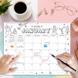 2026年亚马逊跨境热销英文日历墙上挂历桌面简约创意倒计时台历