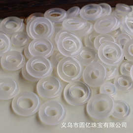 圆亿直发天然白玛瑙甜甜圈跑环卡环小配件饰品提溜平安扣diy手链