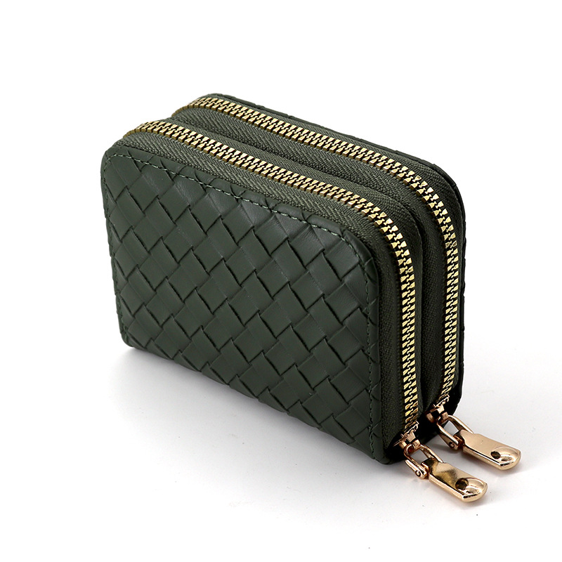 Nueva bolsa de tarjetas de órgano de tejido de moda simple para mujeres bolso de cambio de cremallera multifuncional para hombres anti-damagnetizante cubierta de tarjeta de recogida