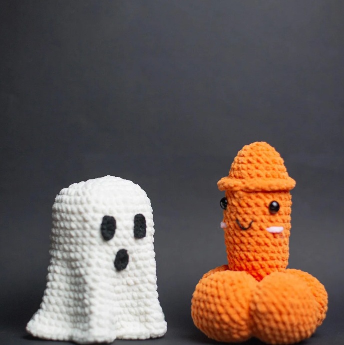 Calabaza de Halloween tejida a mano, adorno de fantasma para regalo