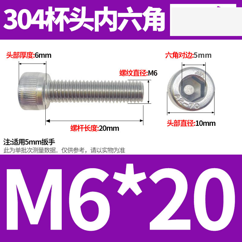 304ステンレス鋼六角穴付きネジカップヘッドDIN912円筒頭精密M1.4M1.6M2M2.5M3M4M5