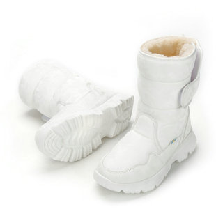 X1F Family Boys and Girls White Snow Boots Simple Camouflage Ski Travel Thickeneded Waterproof Anti-Slip Cross-Border One Piece