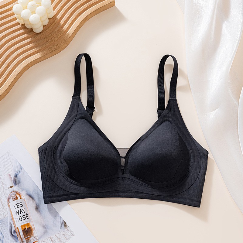 Levante ropa interior de jalea de soporte suave para damas Pequeño pecho cerrado sin marcas sin anillo de acero sujetador anti-caída ropa interior de copa fija