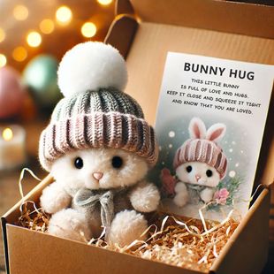 Cross Border in stock Mini Bunny Hug Cute Easter Gift Hug Rabbit Easter Gift Box