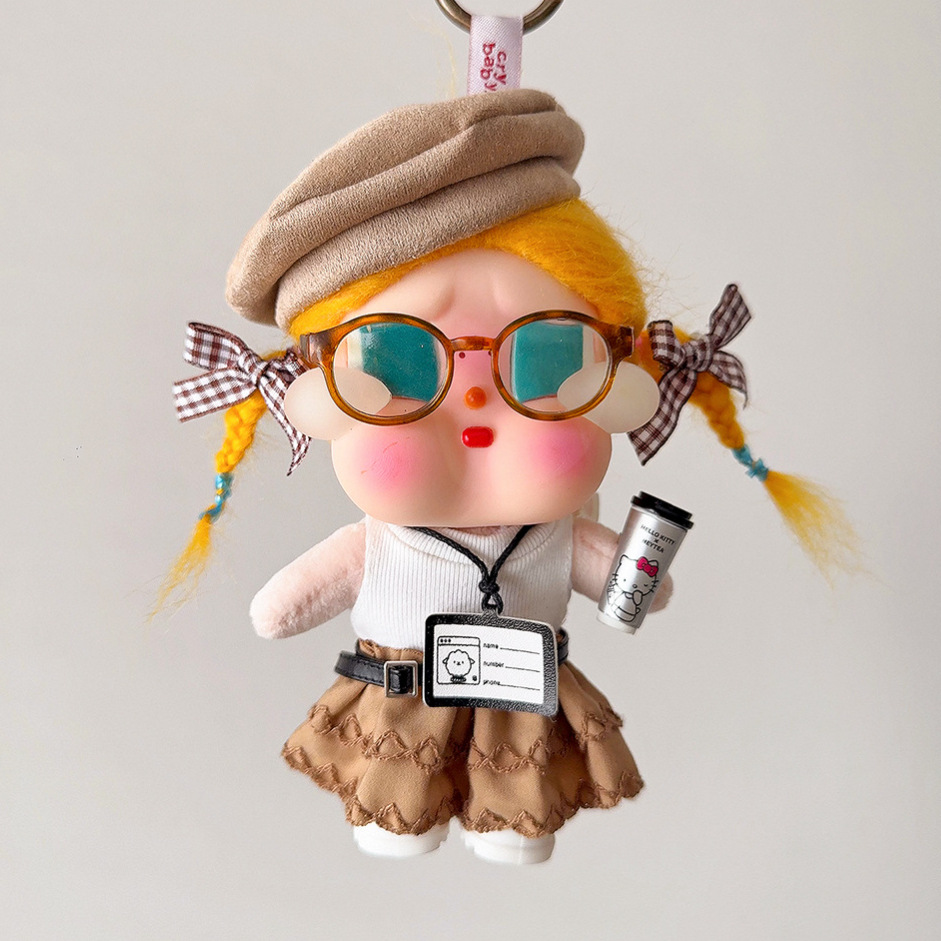 Beret, set, hair accessory, glasses, vest, belt, 9 pieces