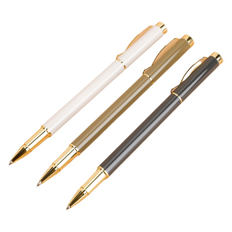 Morandi Gel Pen Stainless Steel Metal Rod Engraved Business Advertising Gift Set Pen Printed Logo Signature