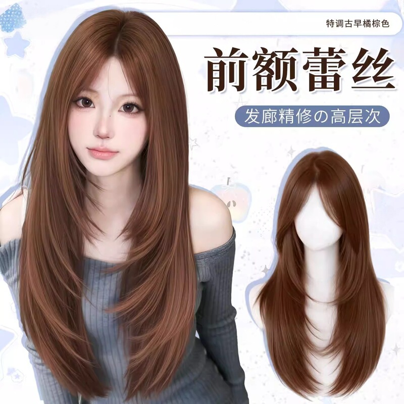 High-Quality Women's Full Lace Front Wig, Realistic Long Straight Hair, Daily Use, Seamless, Invisible, Natural Full Wig