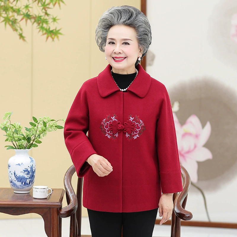 Праздничный свадебный банкет бабушки весеннее платье новое шерстяное пальто