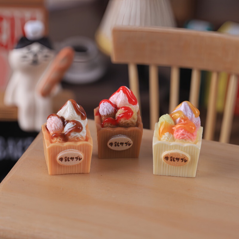 Mini Jam Ice Cream Cup, Cupcake DIY Miniature Dollhouse Food Toy Resin Accessories Pendant Materials