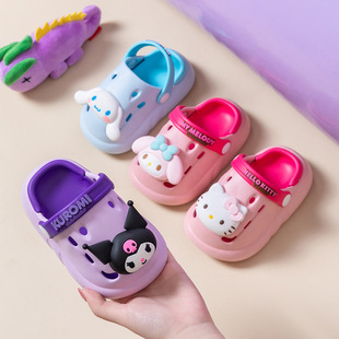 Sanrio children's slippers hole non-slip girls' indoor soft bottom breathable deodorant cute cartoon closed toe sandals