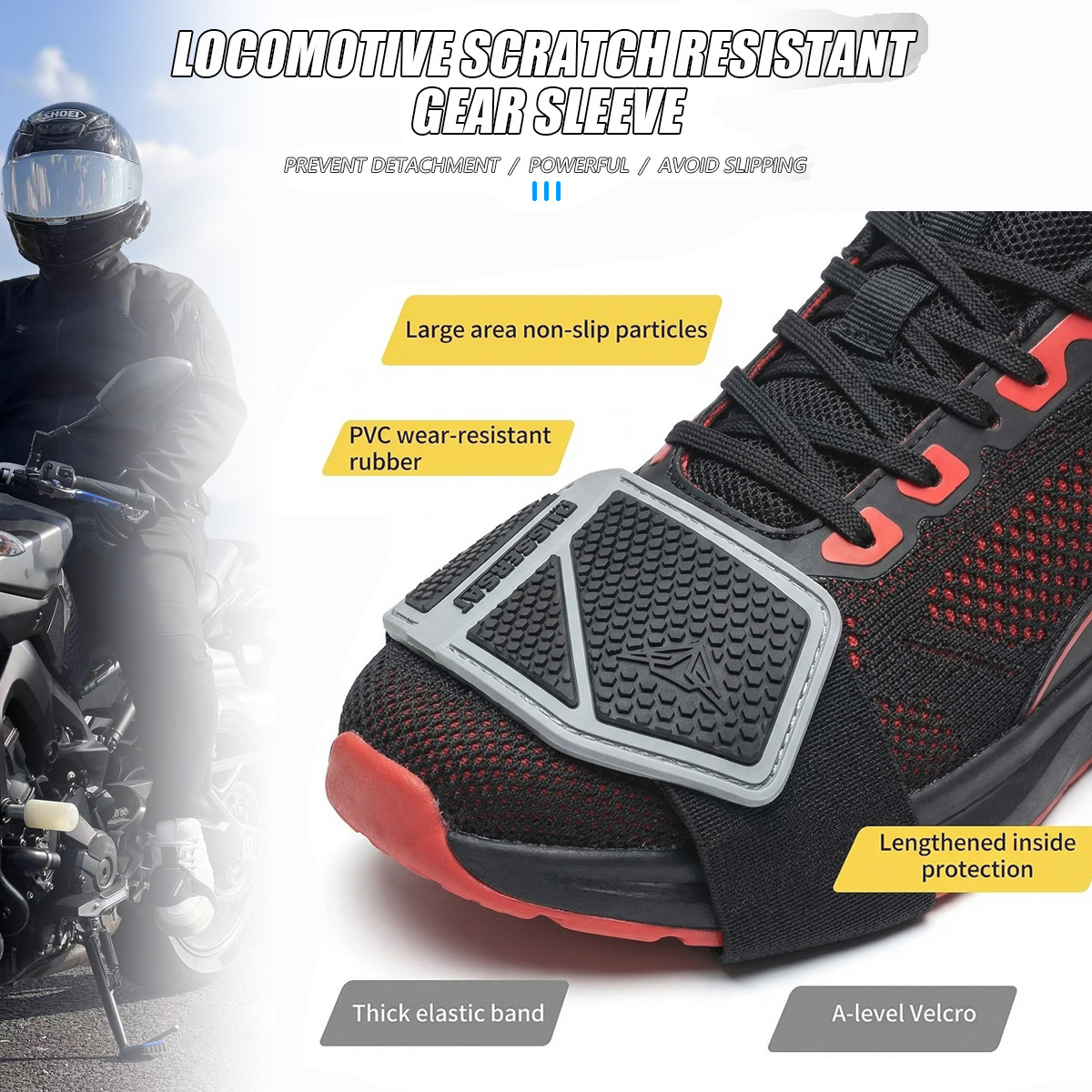 Cross-Border Motorcycle Shoe Cover, Gear Shift Cover, Anti-Slip Riding Shoe Protector, Rubber Gear Lever Protective Shoe Cover, Widened, Anti-Scratch, Wear-Resistant