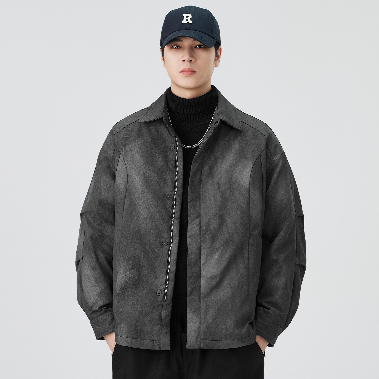 2025 invierno nuevo chaqueta de plumón para hombres retro japonés con solapa suelta chaqueta de plumón cálida abrigo de ocio universal