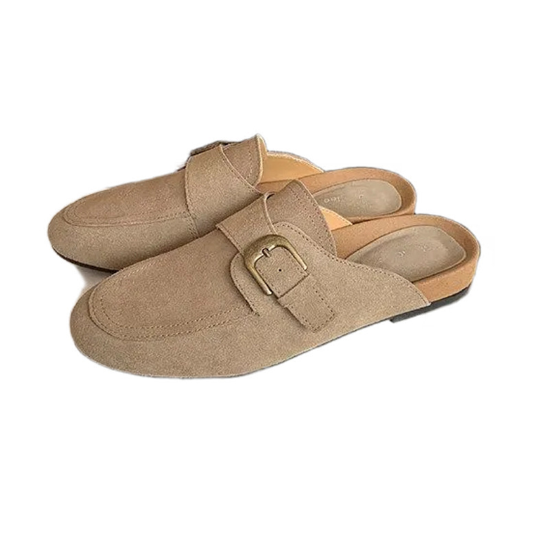 Retro cabeza redonda un pedaleo de viaje ocio mueller 2026 verano esmerizado zapatos de bocan perezoso