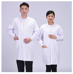 Wholesale medical staff uniforms white coats for food factories, students, children's performances, laboratory coats with logo printing white coats