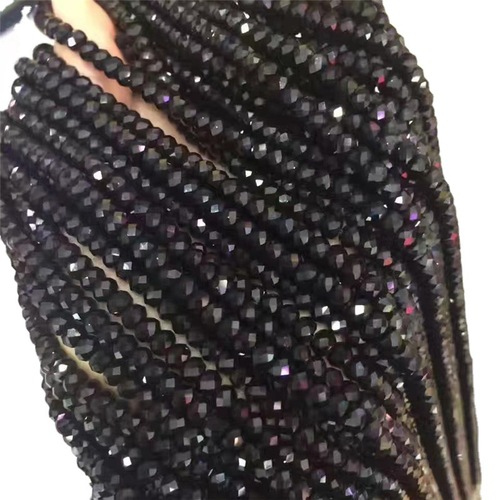 Mingdu Crystal 7a black spinel loose beads spinel faceted semi-finished products wholesale hard polished football surface