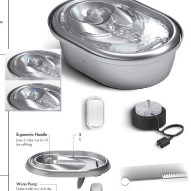 Новая поилка из нержавеющей стали для кошек и собак, с циркуляцией воды, оптом