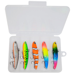 Plastic iron plate lead fish vibration VIB suit 5 pieces long shot imitation bait artificial bait Luya fake bait fishing gear