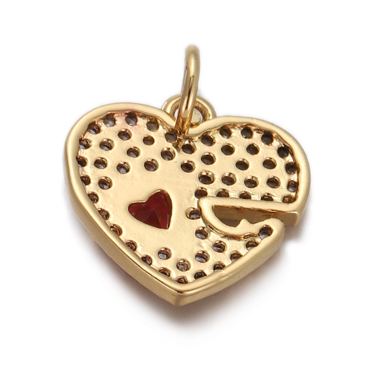 2g Weight Pendant Jewelry Making Type Gold Plated Plating Material Zircon Inlay Material 1 Piece Quantity Casual, Daily Occasion Copper Material Heart Shape Pattern Women's Gender Simple Style Style 1 Piece Copper Zircon Gold Plated Heart Shape Pendant 23