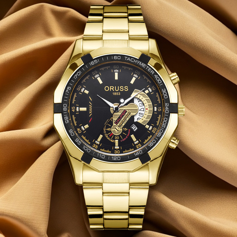 Large dial men's watch a generation of commercial steel belt waterproof luminous foreign trade cross-border trembles best selling men's watch