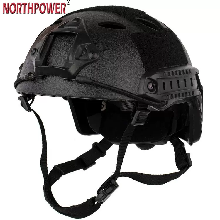 跨境亚马逊FAST头盔 PJ版圆孔可调节加厚4MM骑行军迷头盔战术头盔