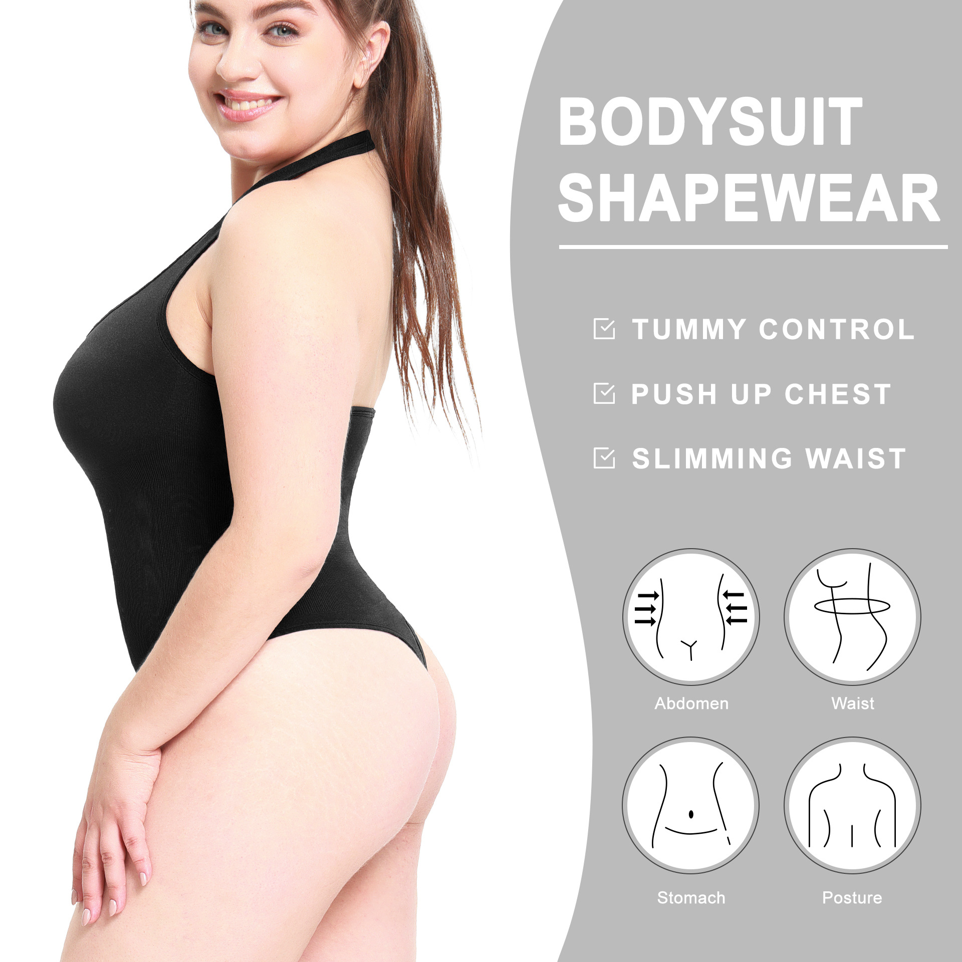 Model Wearing Cross-Border Bodysuit