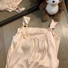 韩系可爱大码甜美吊带睡裙女款夏季新款可外穿宽松睡衣家居服长裙