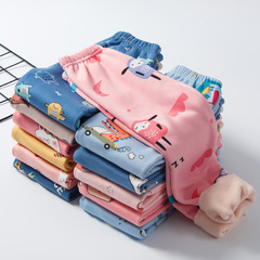 Children's single piece autumn pants with extra warm and thick padding, suitable for girls and boys, autumn and winter version, winter printed baby new design, drop shipping warm pants