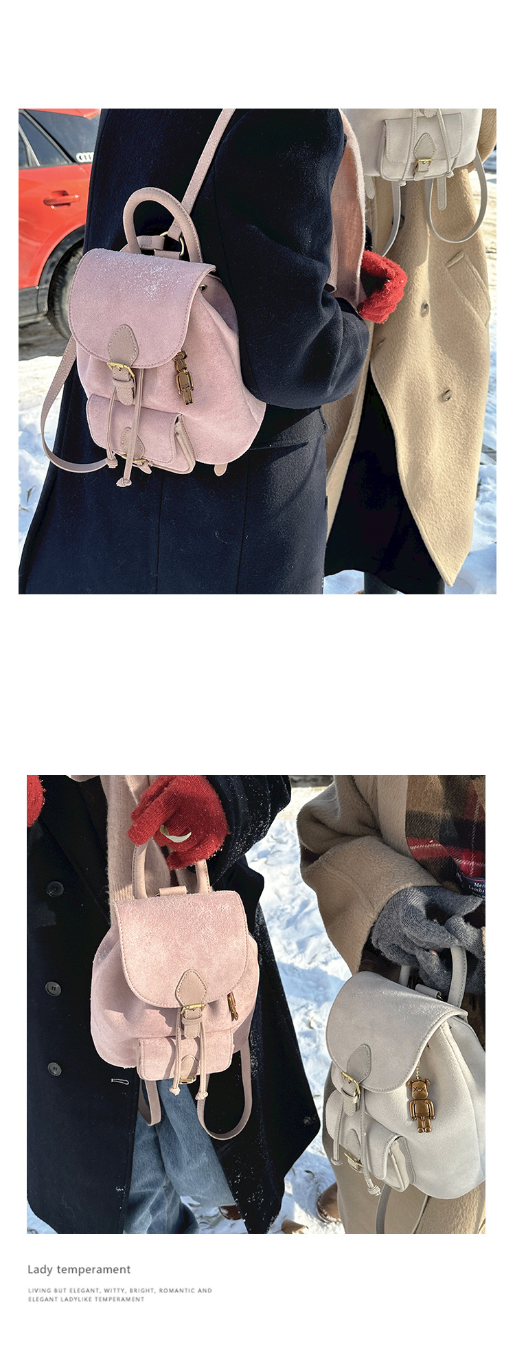 Women's Suede Backpack Versatile Casual Shoulder Bag For Women_voghion.com
