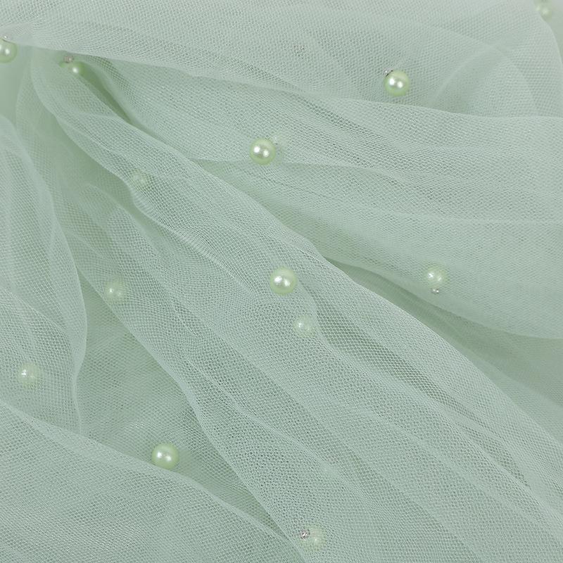 Cross-Border Exclusive Table Runner Pearl Mesh Multi-Color In-Stock Beaded Mesh Soft Yarn Customizable Size Label Application