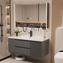 特价吊柜木质浴室柜卫生间壁柜地柜洗脸家用简约洗手池陶瓷一体盆