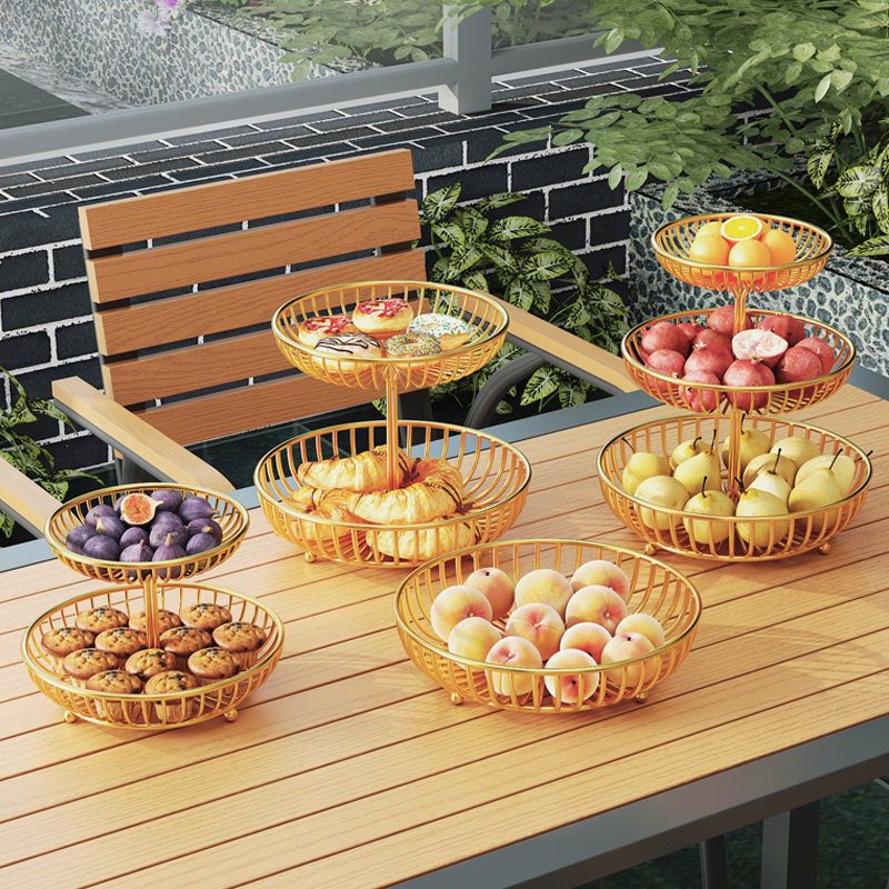 Fruit Plate for Living Room, Home Use Coffee Table Candy Tray, Multi-Layer High-End Dessert and Snack Display Tray, Fruit Basket with High Aesthetic Value