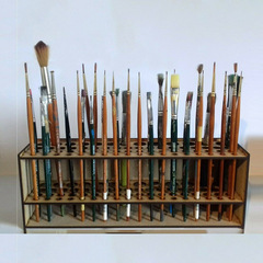 Brush Holder, 67-Pencil Wall-Mounted Independent Detachable Wooden Stand