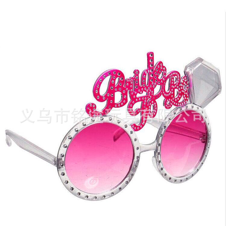 Gafas de despedida de soltera para la novia, equipo de la novia, dama de honor, accesorios de boda con cuentas de arroz, decoraciones creativas para bodas