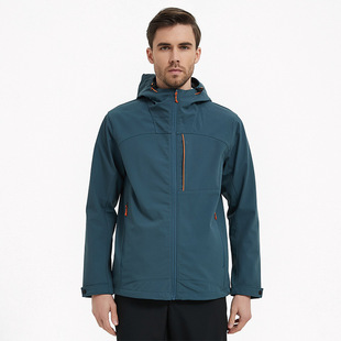 Factory direct hooded soft shell jacket men's and women's windproof water splashing warm fleece-lined outdoor mountaineering soft shell jacket