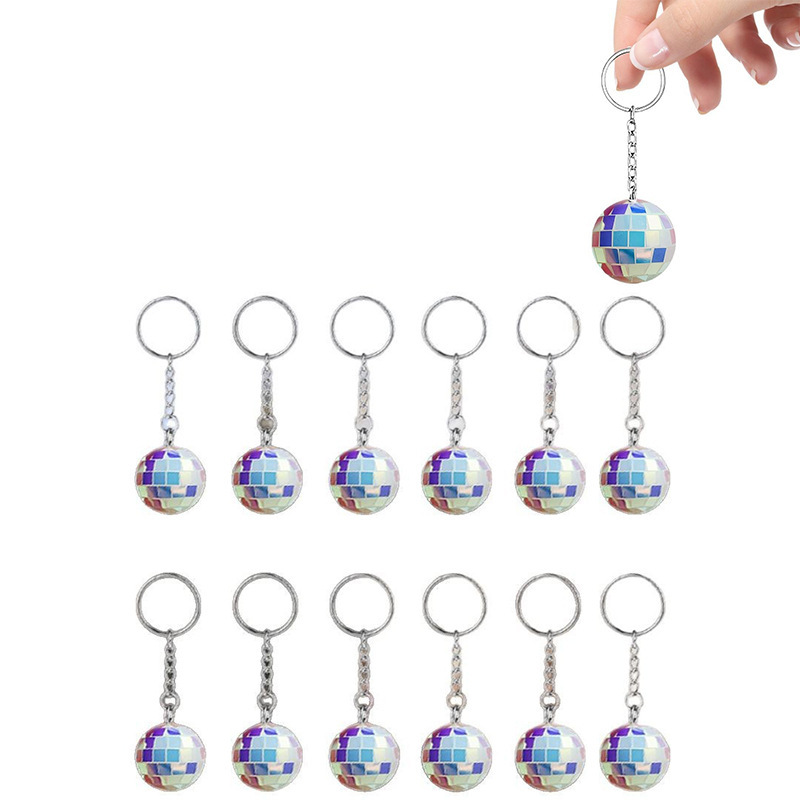 Laitao 2025 foreign trade new PET magic color key chain pendant Disco disco ball key chain pendant