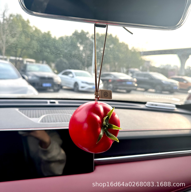 Apple 車のペンダント車のインテリアアクセサリークリエイティブな個性かわいい装飾車のセンターコンソールフルーツドアペンダント|undefined