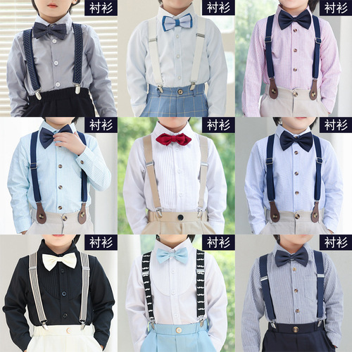 Children's new autumn shirt baby boy Korean style long-sleeved cotton lined shirt stylish innerwear children's clothing spring one piece dropshipping