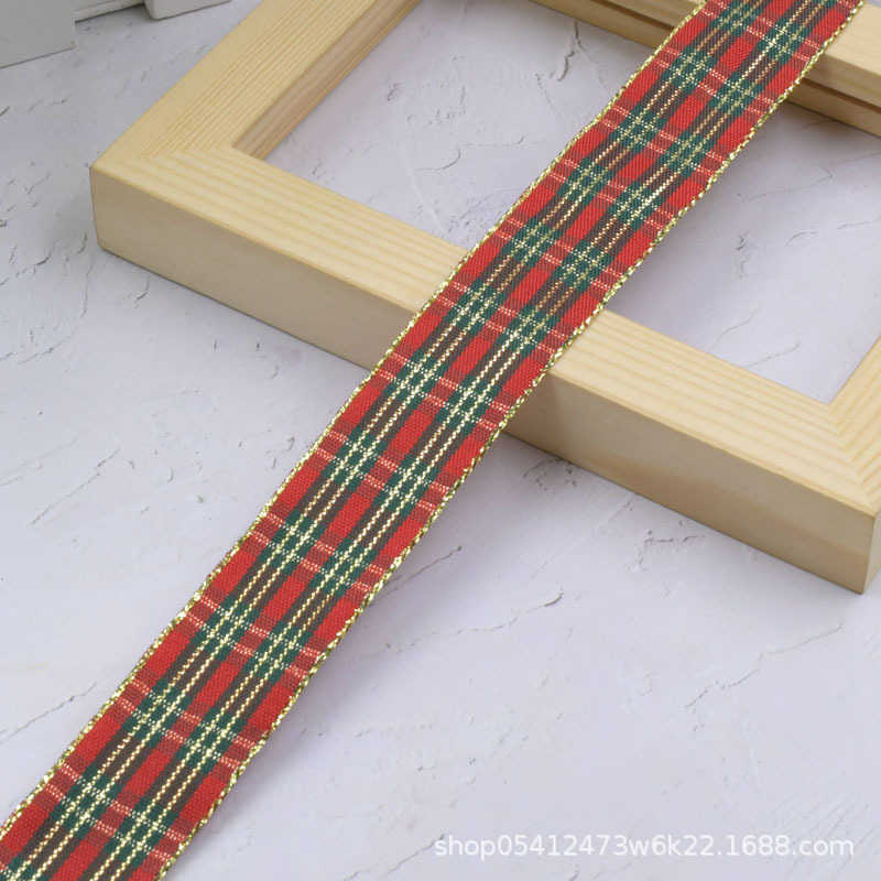 Cinta navideña multicolor Plaid cinta flor regalo embalaje decoración navideña DIY joyería material al por mayor