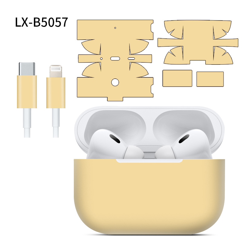 Adecuado para pegatinas de AirPods Pro2/Pro3, textura mate, película para auriculares Apple, película protectora de cobertura total