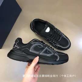 欧洲站男鞋新款真皮拼接帆布透气运动休闲鞋男士百搭时尚板鞋夏季