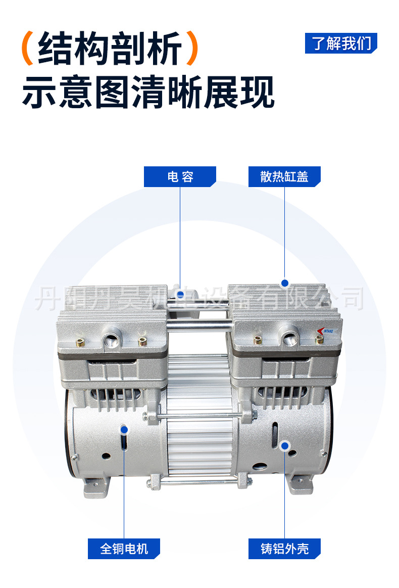 Dan Hao Electromechanical Ol750-B Oil-Free Compressor Head Oxygen Concentrator 10L Air Source Pump New Air Compressor Large Flow Pump