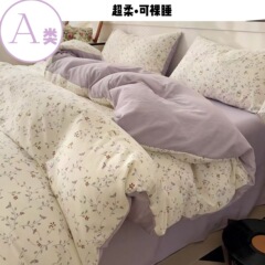 Ins風A類有酸素肌ニット綿二重糸四点セットシーツセット寮三点セットベッド用品